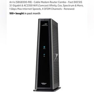 Arris Surfboard SBG8300-RB Black Cable Modem Router Combo